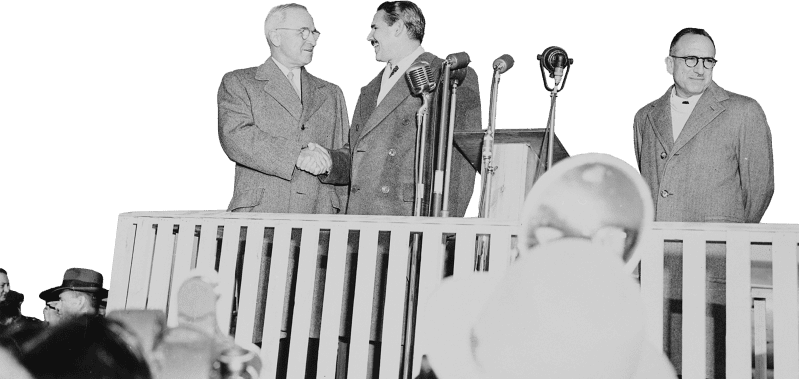 President Truman Shakes Hands With President Prio Socarras Of Cuba In Ceremonies Original