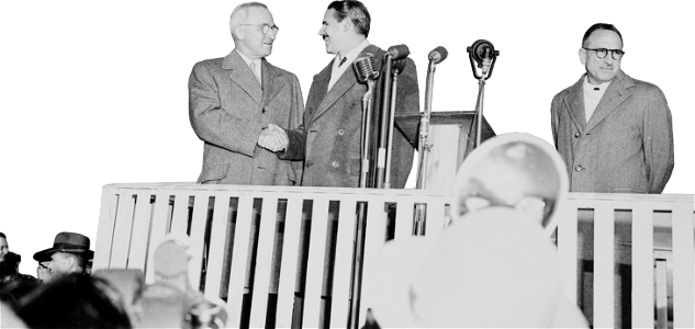 President Truman Shakes Hands With President Prio Socarras Of Cuba In Ceremonies Original
