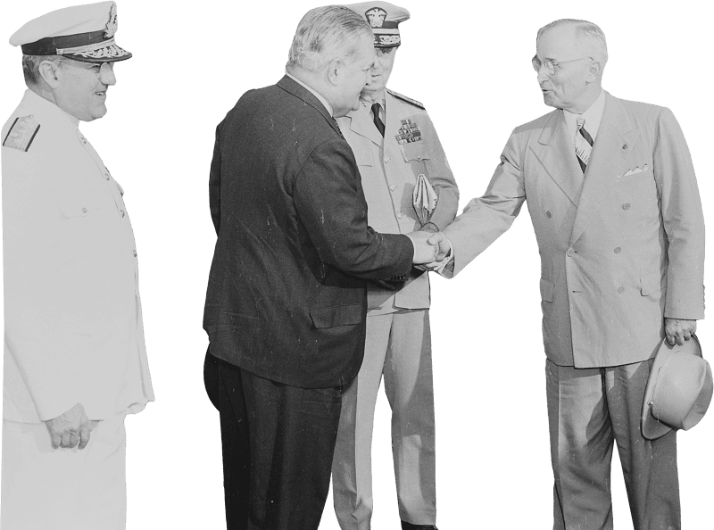 President Truman Shakes Hands With Brazilian Ambassador Carlos Martins As They P Original