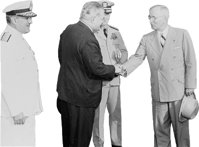 President Truman Shakes Hands With Brazilian Ambassador Carlos Martins As They P Original