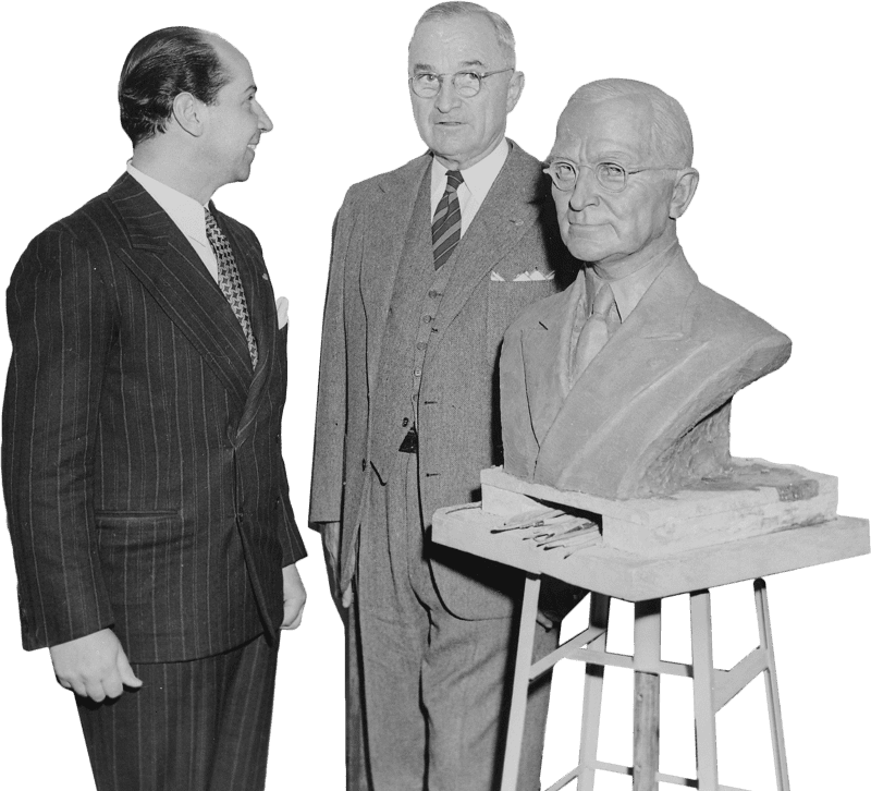 President Truman Poses With Artist Felix De Weldon And The Bust The President Ha Original