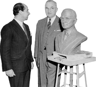 President Truman Poses With Artist Felix De Weldon And The Bust The President Ha Original