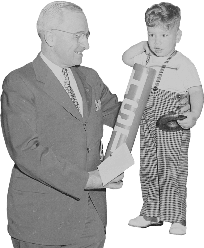 President Truman Greets Little Michael Gene Condatore Of Washington In The Oval  Original