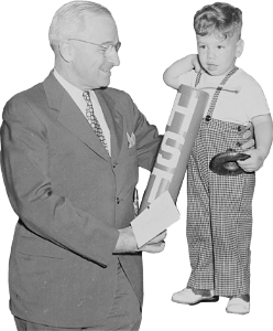 President Truman Greets Little Michael Gene Condatore Of Washington In The Oval  Original