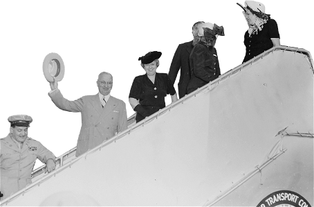 President Truman And His Party Board The Presidential Airplane To Fly To Brazil  Original