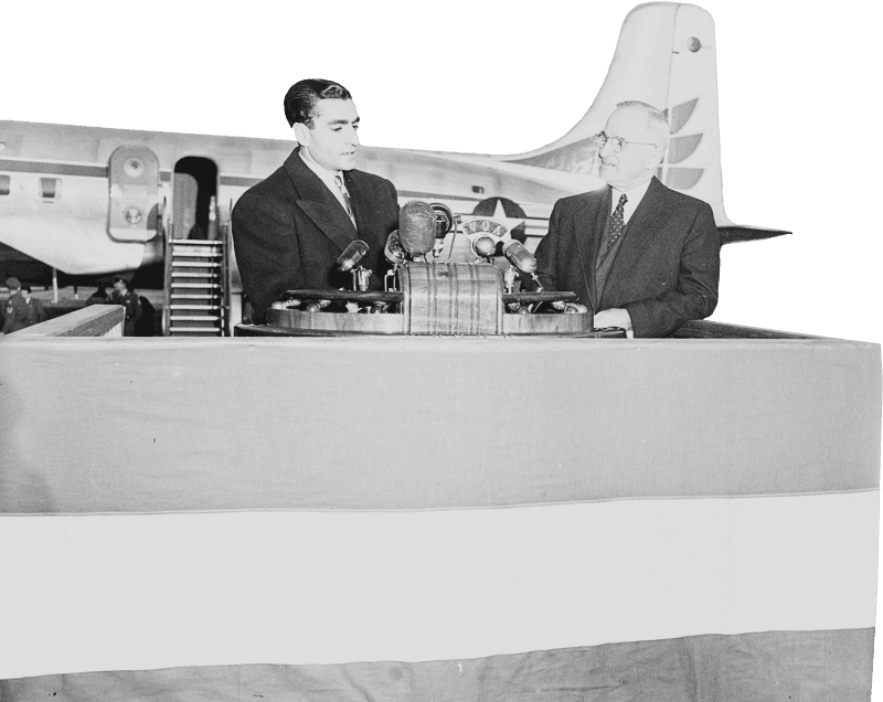 Photograph Of The Shah Of Iran Speaking At Washington National Airport During Ce Original