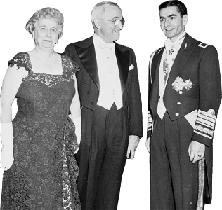 Photograph Of The President And Mrs Truman With The Shah Of Iran In Formal Attir Original