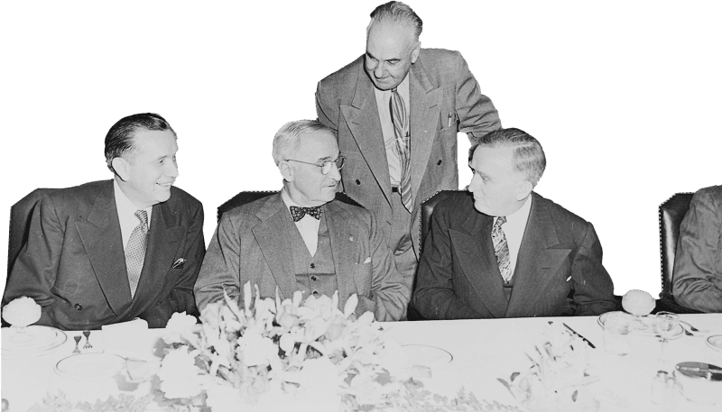 Photograph Of President Truman With Secretary Of The Interior Oscar Chapman Left Original