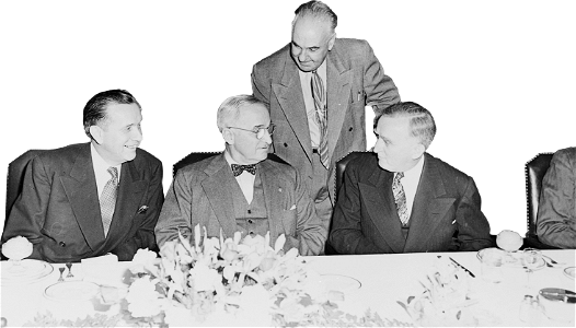 Photograph Of President Truman With Secretary Of The Interior Oscar Chapman Left Original