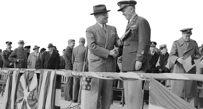 Photograph Of President Truman Shaking Hands With General George C Marshall As H Original