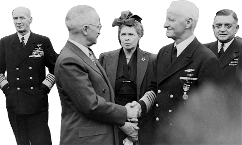 Photograph Of President Truman Shaking Hands With Admiral Chester Nimitz After P Original