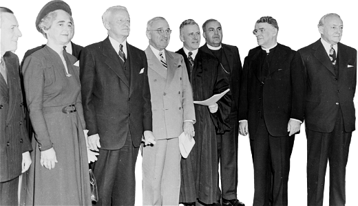 Photograph Of President Truman In The Oval Office With Members Of The President  Original