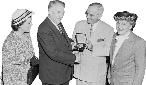 Photograph Of President Truman In The Oval Office Shaking Hands With Vice Presid Original