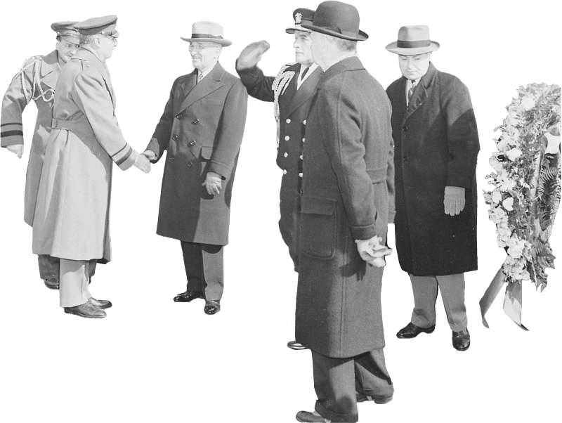 Photograph Of President Truman Arriving At The Lincoln Memorial For Ceremonies C Original
