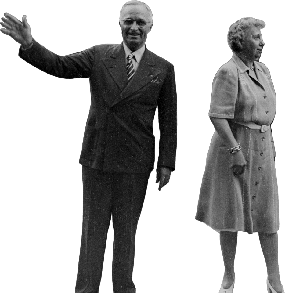 Photograph Of President Truman And Mrs Truman Outside The White House Greeting S Original