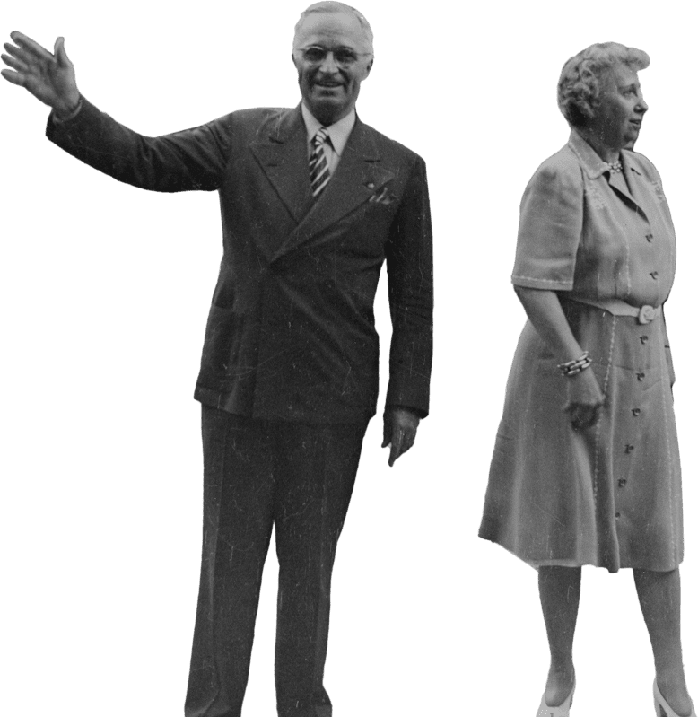 Photograph Of President Truman And Mrs Truman Outside The White House Greeting S Original