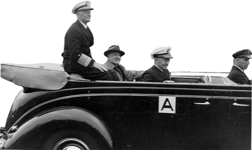 Photograph Of Admiral Chester Nimitz Seated In The Back Of A Limousine Driving B Original
