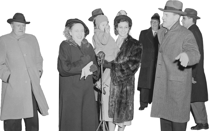 Margaret Truman At Outdoor Microphone With Terry Tullos Three Year Old Poster Bo Original