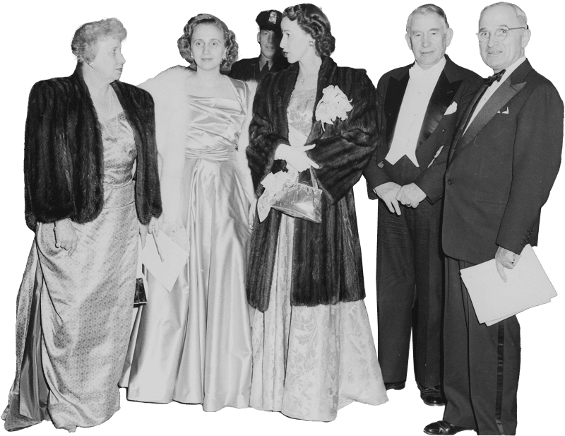 L To R Bess Truman Margaret Truman Mrs Max Truitt Daughter Of Alben Barkley Vice Original