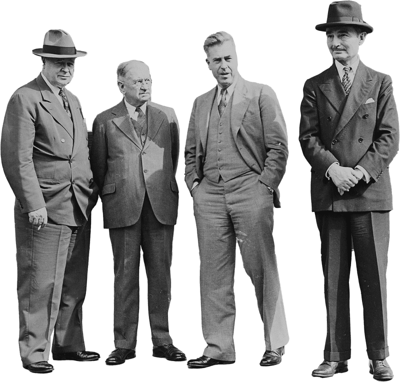 Harold Ickes Henry A Wallace And Two Other Men Standing In Front Of The White Ho Original