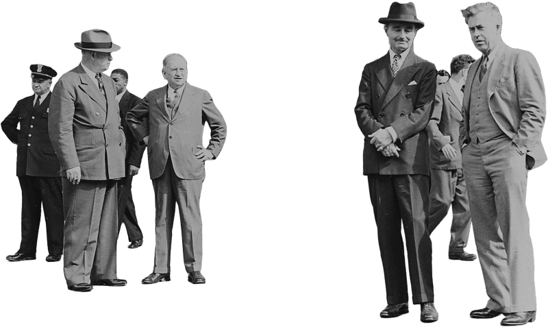 Harold Ickes Henry A Wallace And Other Men Standing In Front Of The White House  Original