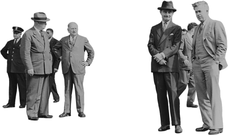 Harold Ickes Henry A Wallace And Other Men Standing In Front Of The White House  Original