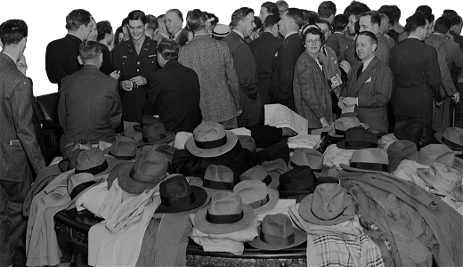 A Small Crowd In The White House Their Hats And Coats Piled On A Table Gathered  Original