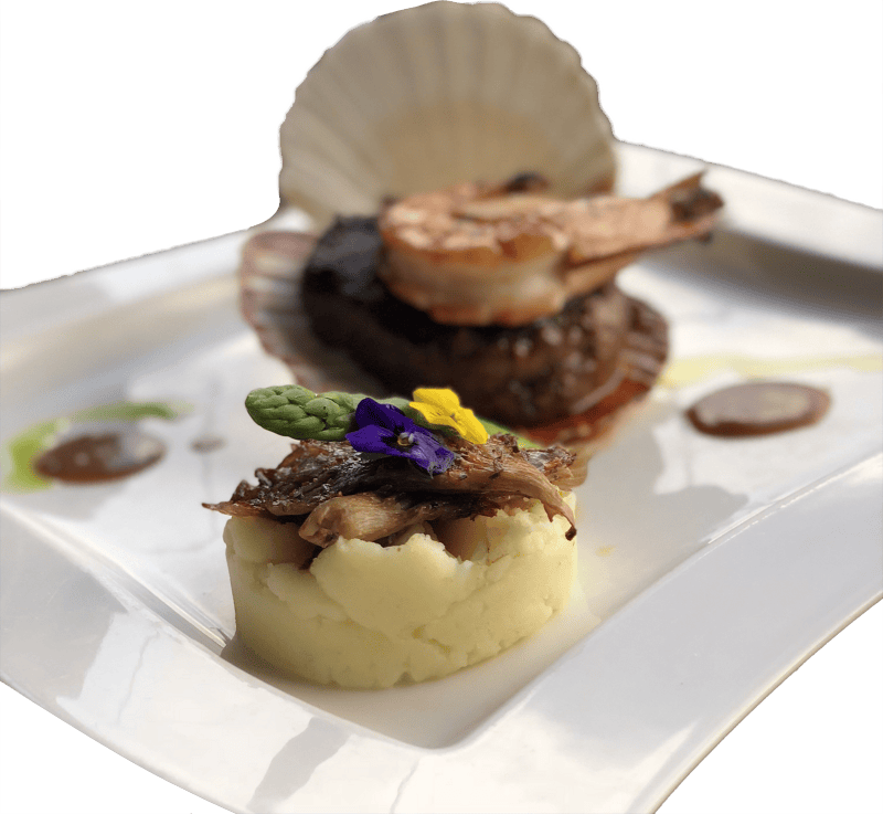 Smashed potato and meat