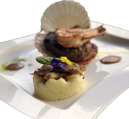 Smashed potato and meat