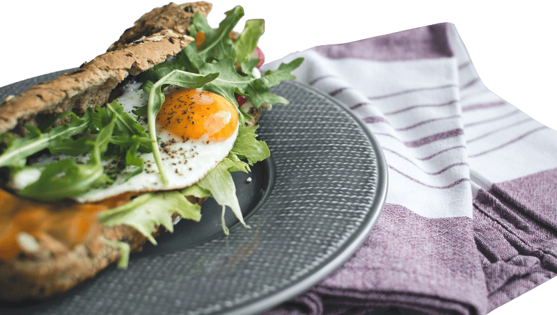 Healthy Homemade Baguette With Egg And Vegetables