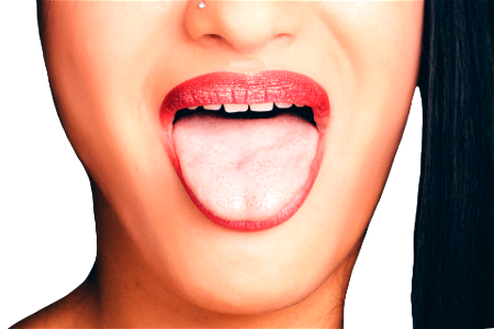 Woman With Wide Open Mouth And Tongue Out