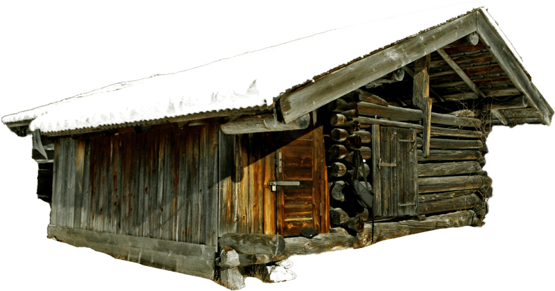 Snow Winter Log Cabin Shack
