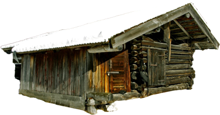 Snow Winter Log Cabin Shack