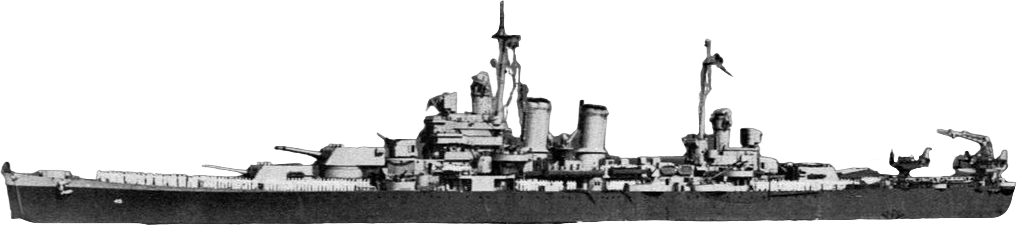 USS Wichita Ca 45 Underway Off Kyushu in October 1945