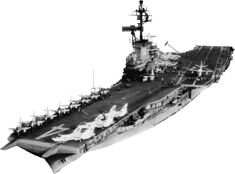 USS Ticonderoga CVA 14 Underway in November 1968