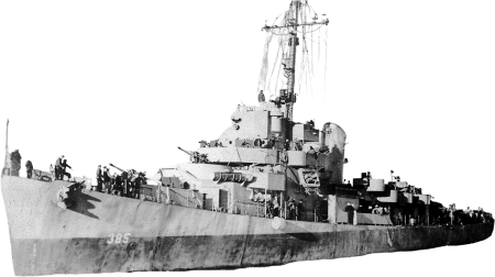 USS Richey De 385 Underway Circa in 1944