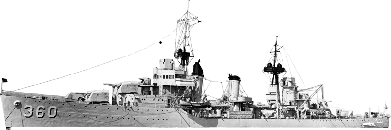 USS Phelps DD 360 at Anchor Circa in the Late 1930S Nh 66339