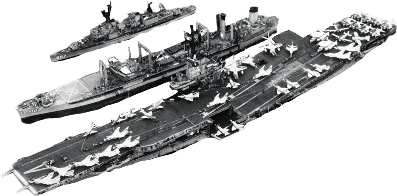USS Passumpsic Ao 107 Refueling USS Ticonderoga CVA 14 and USS Brinkley Bass DD  Original