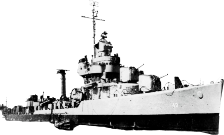USS Knight Dms 40 Circa in 1945 Ua 571 24