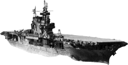 USS Enterprise CV 6 and USS Lexington CV 16 at Sea in June 1944