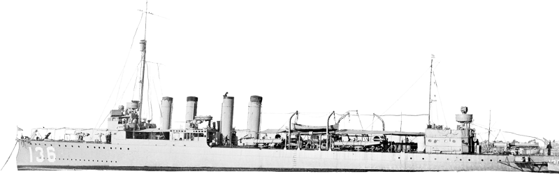 USS Boggs DD 136 at Anchor Circa 1919 1921 Nh 766