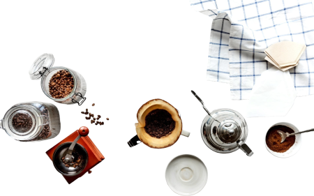 Aerial View of People Making Drip Coffee