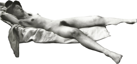 Reclining Nude Portret Van Een Vrouwelijk Naakt Met in de Spiegel de Fotografere