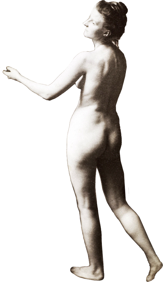 Nude Photography Study of a Female Nude Model Seen Diagonally From the Back ca 1
