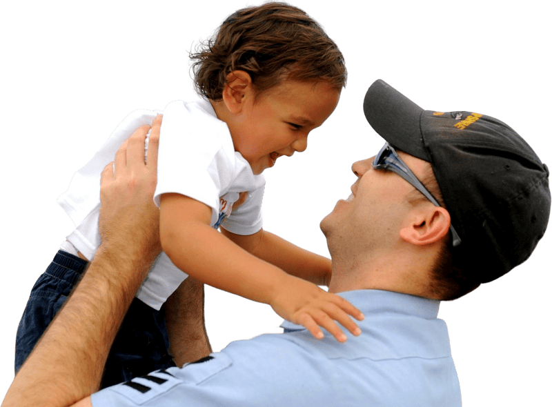 US Navy Culinary Specialist 1st Class Joseph Appold Hugs his Son