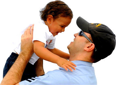 US Navy Culinary Specialist 1st Class Joseph Appold Hugs his Son