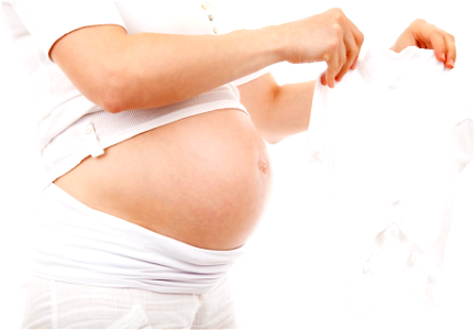 Pregnant Woman in White T-Shirt and Shorts