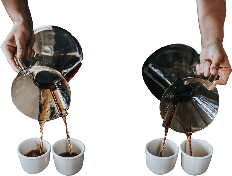 Professional Barista Serves Hand Brewed Coffee