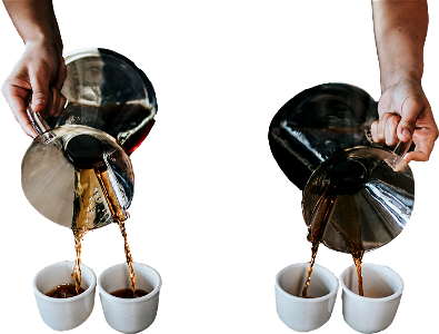 Professional Barista Serves Hand Brewed Coffee