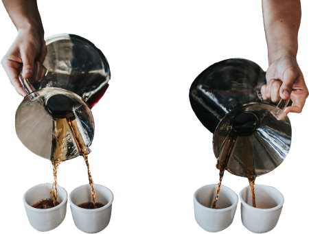 Professional Barista Serves Hand Brewed Coffee